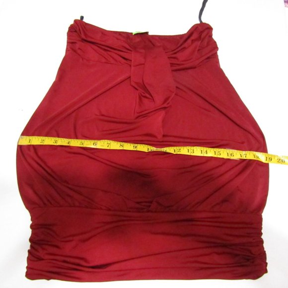 K scion Party prom mini dress size Small strapless color burgundy - Picture 7 of 13